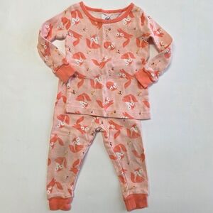 Wonder Nation Pink Fox Print Kids Pajama Set